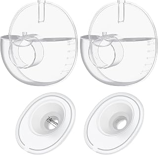 2pcs Double-Sealed Collector+Flange 24mm Set Compatible with Momcozy M5 Breast Pump, Replacement Pump Parts Accessories Compatible for M5 Momcozy
