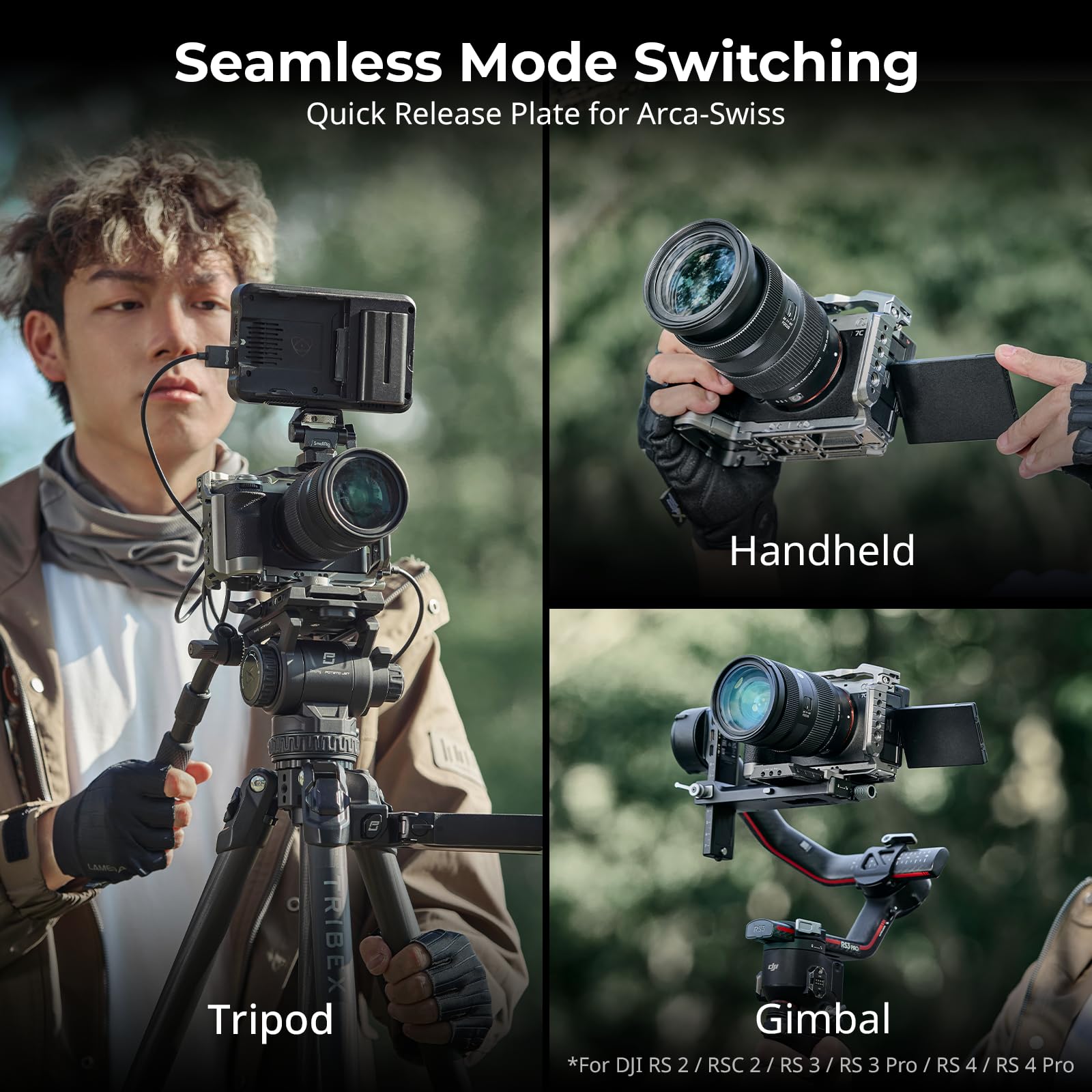 SMALLRIG HawkLock Schnellwechsel Kamerakäfig Kit für Sony A7C II/A7CR mit integriertem Silikongriff, Vlog-Käfig mit vollem Zugriff für Sony Alpha 7C II/Alpha 7CR mit Kabelklemme für HDMI – 5198