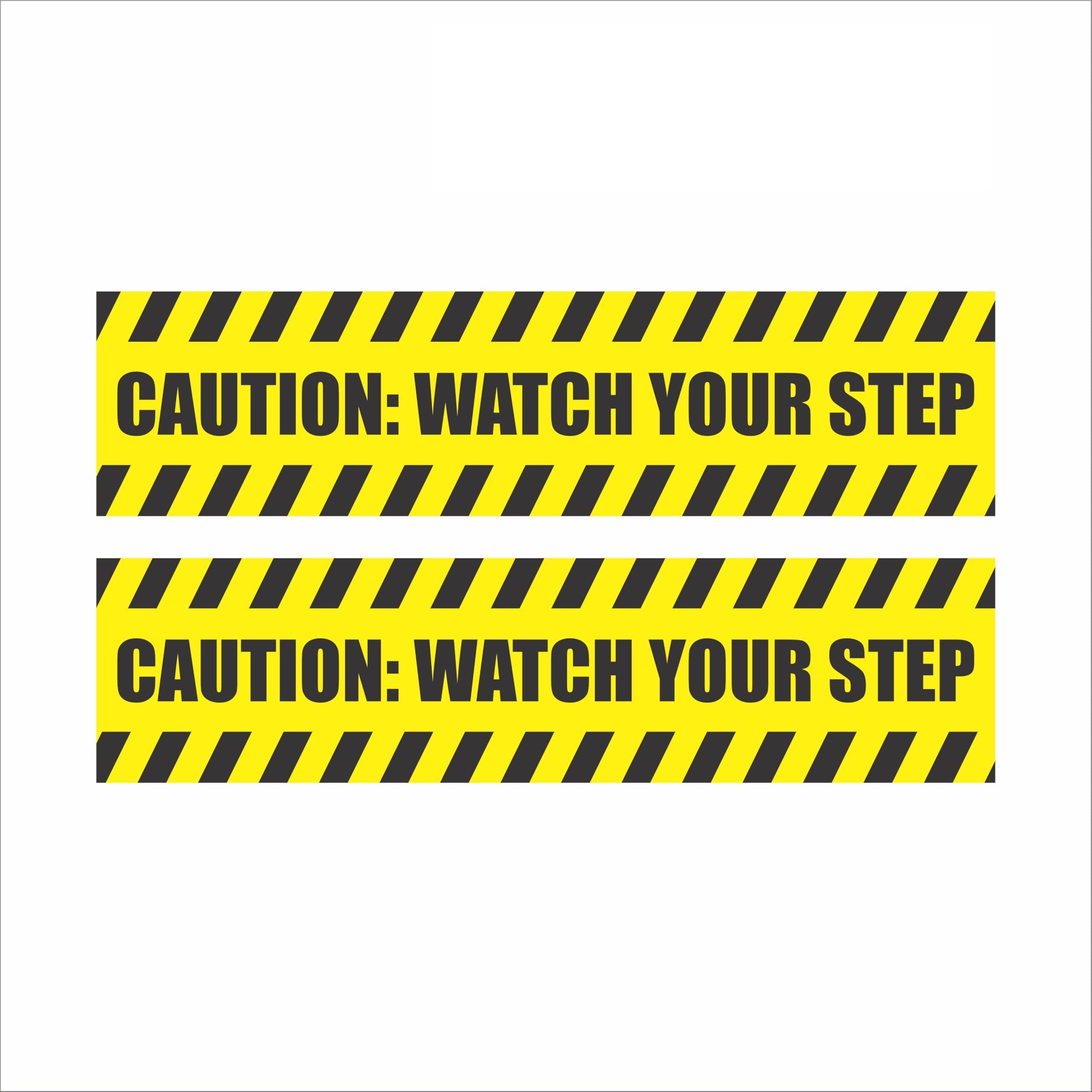 Caution Watch Your Step Sign Sticker 12 Inch X 3 Inch Decal - Easy to Mount Weather Resistant Long Lasting High Qualight Gumming Sign Sticker (Pack of 3)-image-7