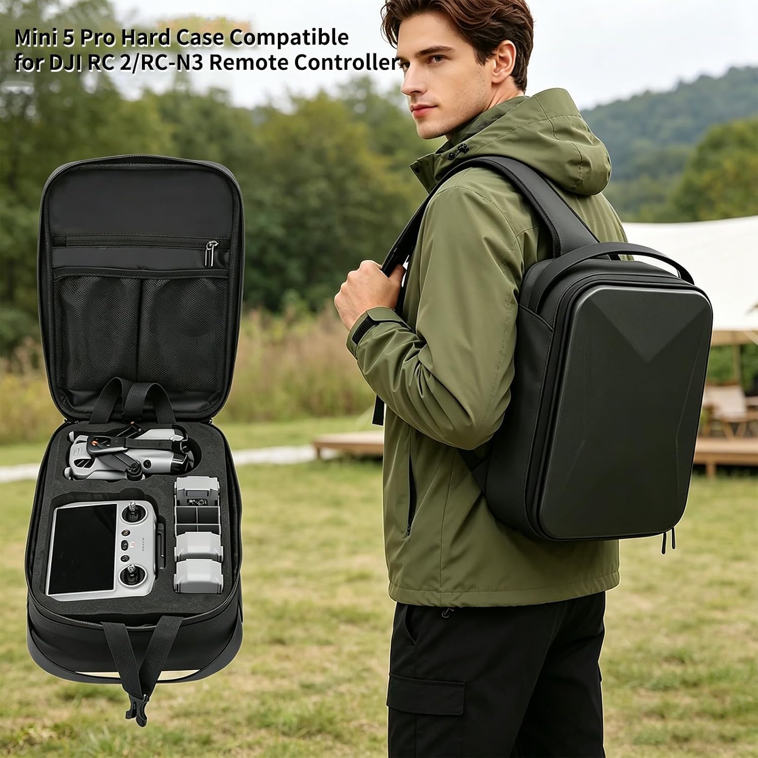 Case for DJI Mini 5 Pro, Sling Backpack Chest Bag Porable Shockproof Travel Storage Carrying Case for DJI RC 2/RC-N3 Remote Controller Battery and Accessories (Sling Backpack)