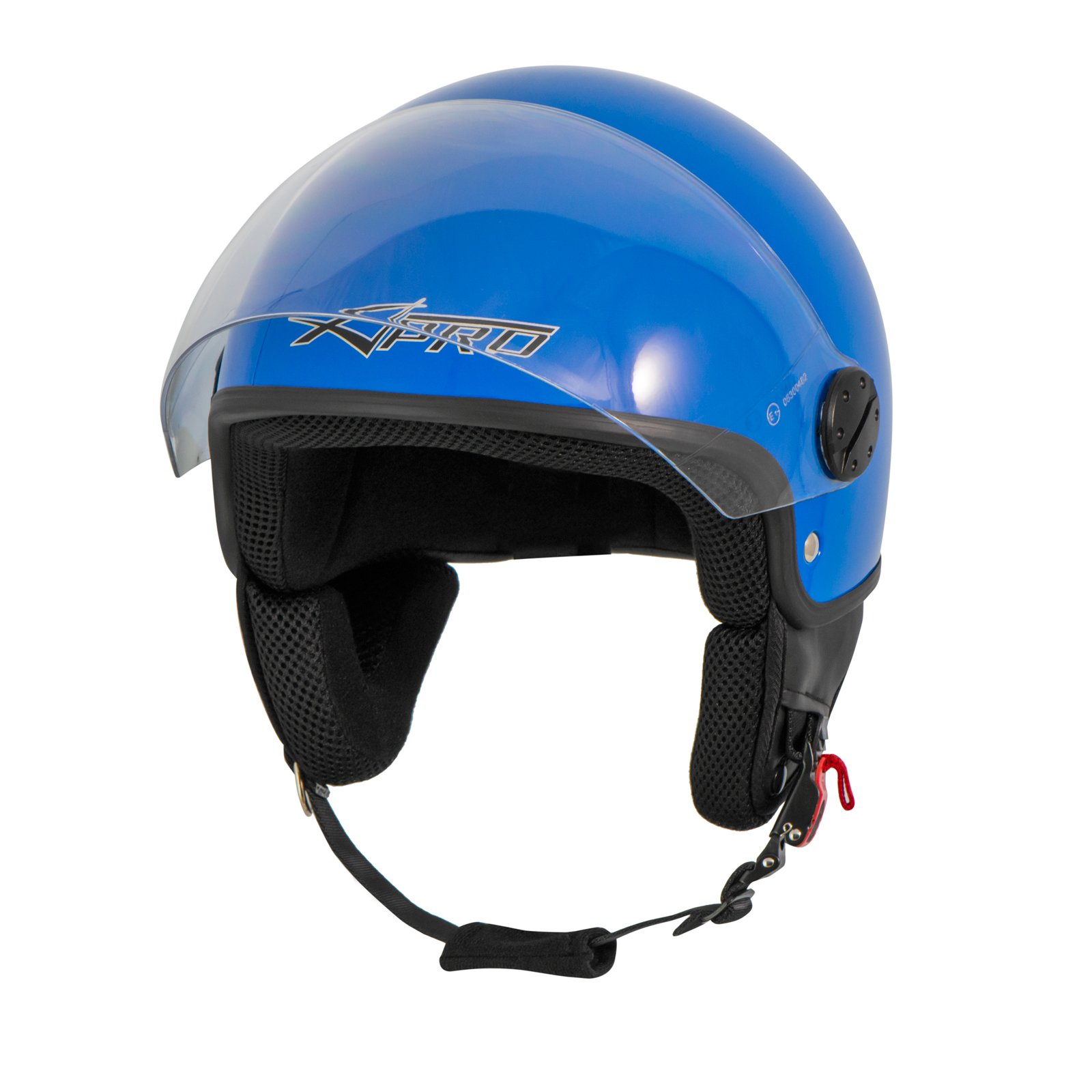 A-pro Demi Jet Casco Moto Scooter Urbano Homologado ECE 22 Visor Azul L