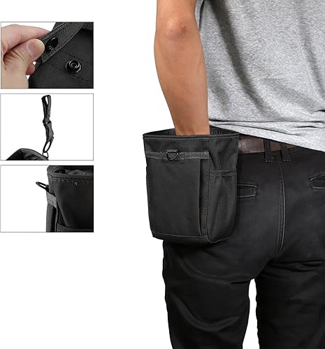 Miniatura 6 de Bolsa de tiza con cordón para escalar en roca con un mosquetón, diferentes bolsillos para escalar bouldering, gimnasia, bolsa de gimnasio, ajuste