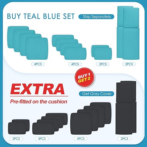 Miniatura 881 de NICESOUL 7 Piece White Powder-Coated Aluminum Patio Furniture with Fire Pit Table, 29 Inch Extra Wide Outdoor Sectional Sofa for 6, High-End Heavy