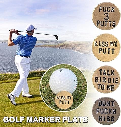 Jowxsx Marcadores de pelota de golf para adultos, divertidos marcadores de pelota de golf para hombres con palabras divertidas, regalos únicos de