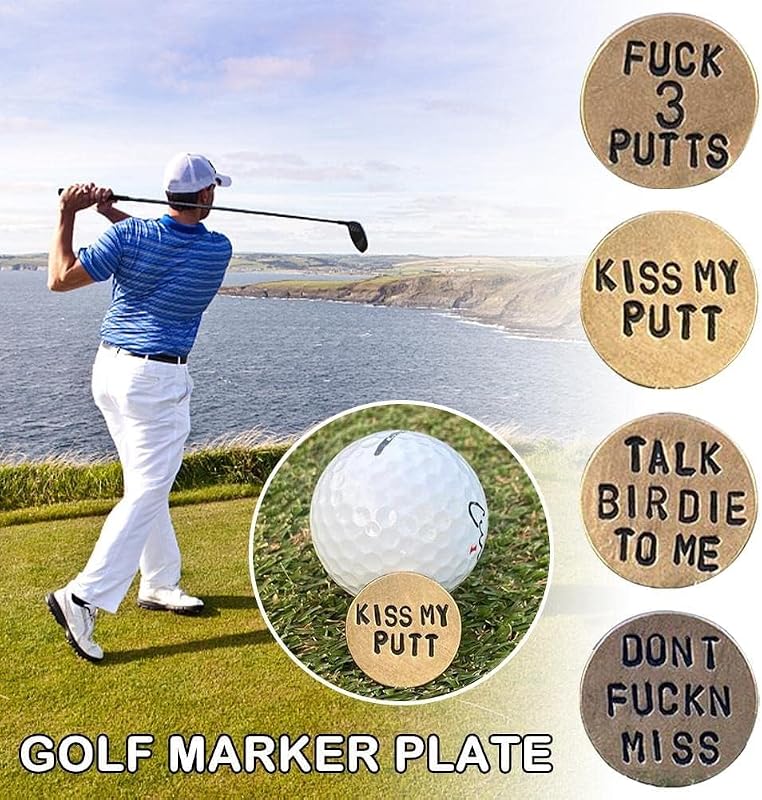 Jowxsx Adult Humor Novelty Golf Ball Markers Funny Golf Ball Marker for Men with Funny Words Unique Golf Gag Gifts for Men or Women Golfers