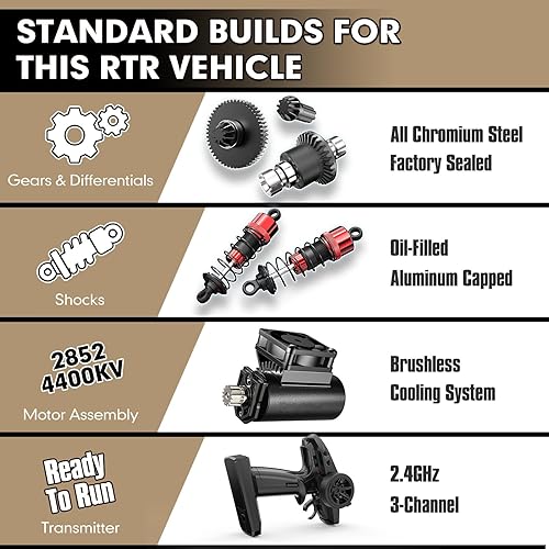 Miniatura 5 de JETWOOD Coche RC eléctrico sin escobillas de 114 50 mph para adultos, JC14EP V3, auto de control remoto súper rápido, camiones RC todoterreno RTR