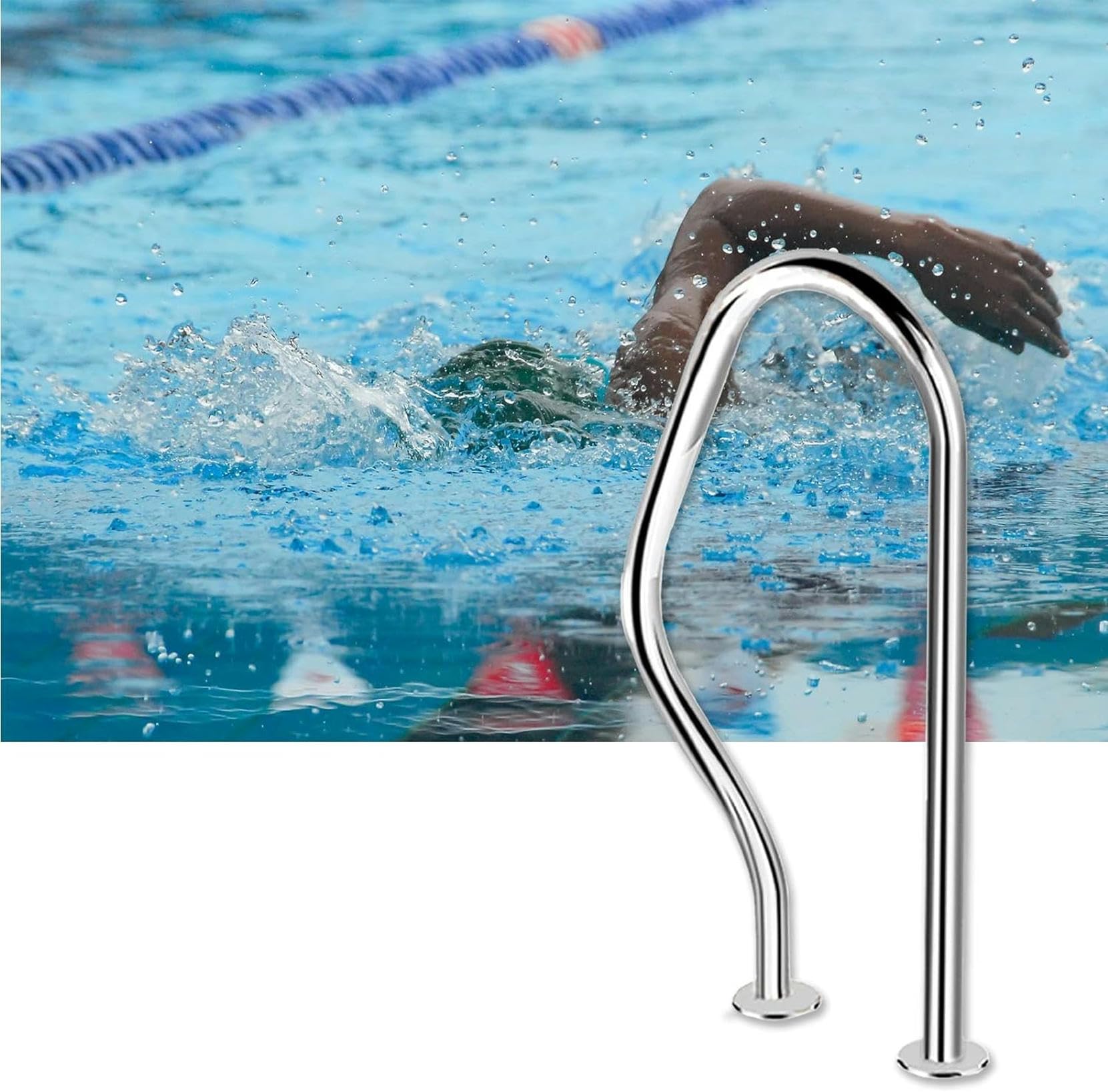 Rambarde de sécurité pour piscine enterrée en acier inoxydable