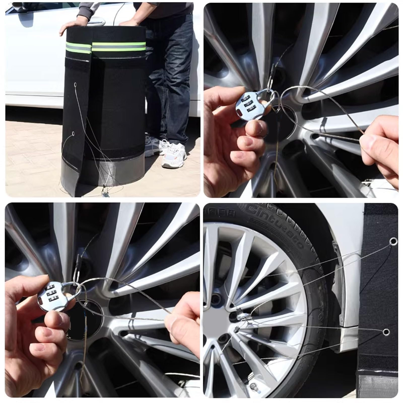 Barriera anti-topi per auto, gonna regolabile con striscia riflettente, doppio velcro a prova di roditori, gonna per camper e camper