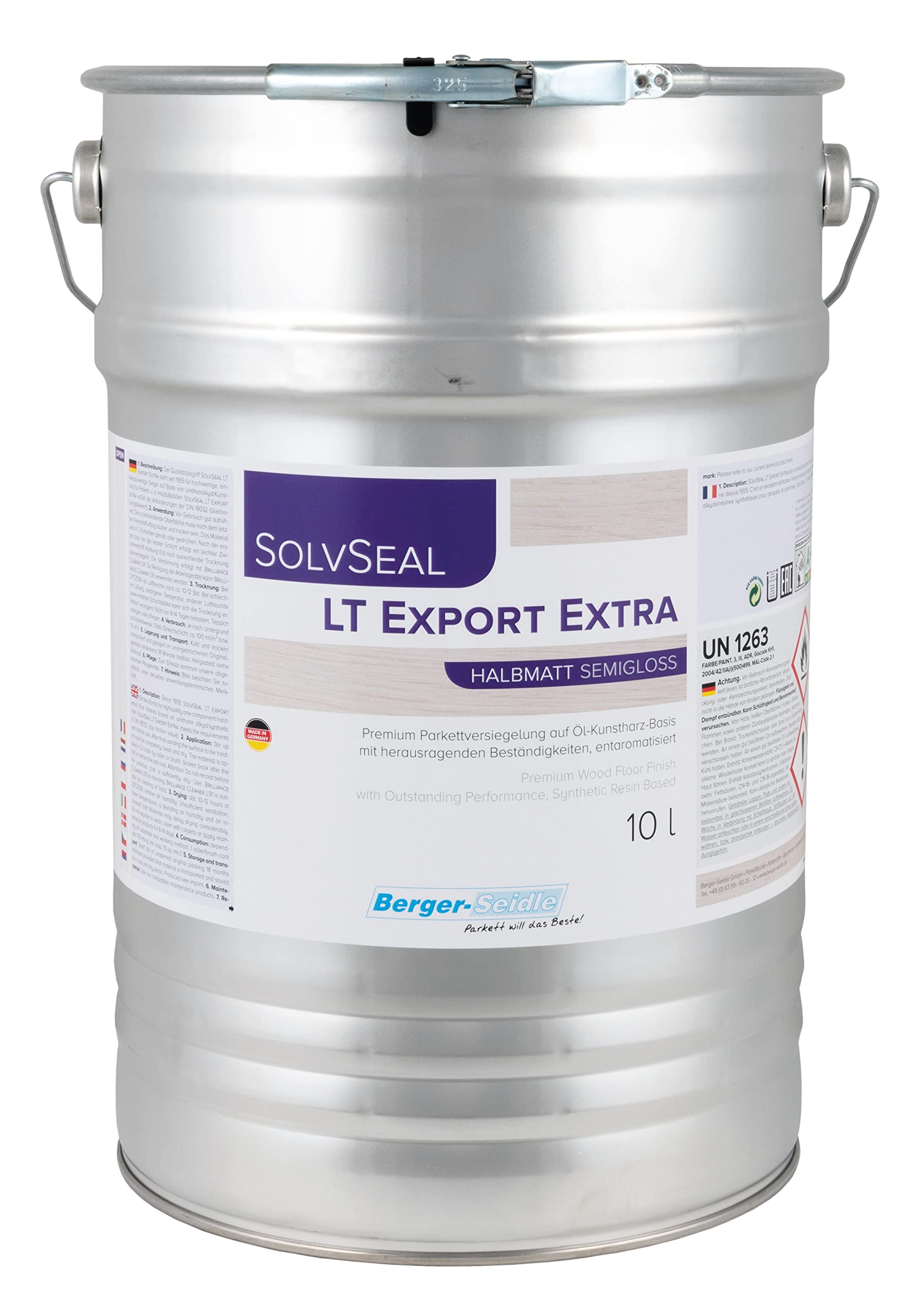 Berger-Seidle LT-Export Extra Rutschhemmender Siegel Parkett Holzböden 10 Liter halbmatt