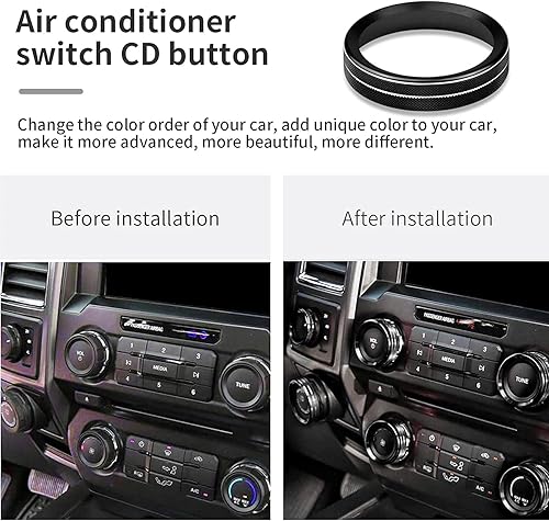 Miniatura 5 de Cubierta de perilla para interruptor de control de clima F150 ACremolque4WDVOLbotón de afinación interior consola central accesorios compatibles con