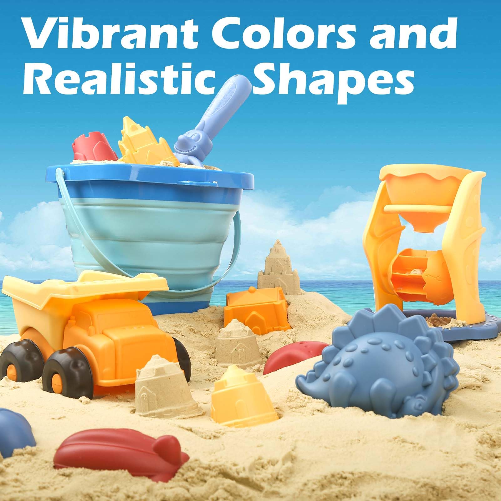 YIMORE Sandspielzeug Junge Mädchen, 30 Stück Sandkasten Strand Spielzeug mit Sandförmchen Set, Sand Spielzeug ab 3 4 5 Jahr