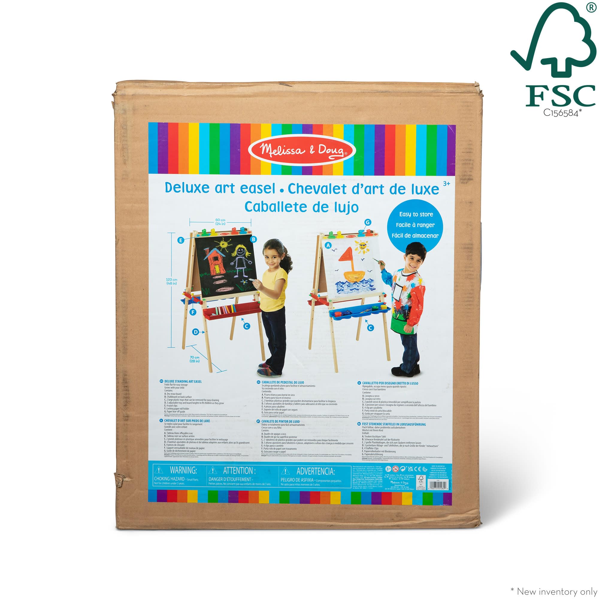 Melissa & Doug Luksusowa stojąca sztaluga, sztuka i rzemiosło - akcesoria artystyczne 3+, prezent dla chłopca lub dziewczynki