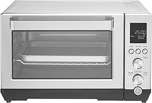 GE Quartz Convection Toaster Oven, Fits 9x11 Baking Pan, Rapid Quartz Heating Element, 7 Cook Modes of Toast, Bake, Broil, Bagel, Pizza, Roast & Keep Warm, Includes Baking Rack, Pan, Tongs & Drip Tray