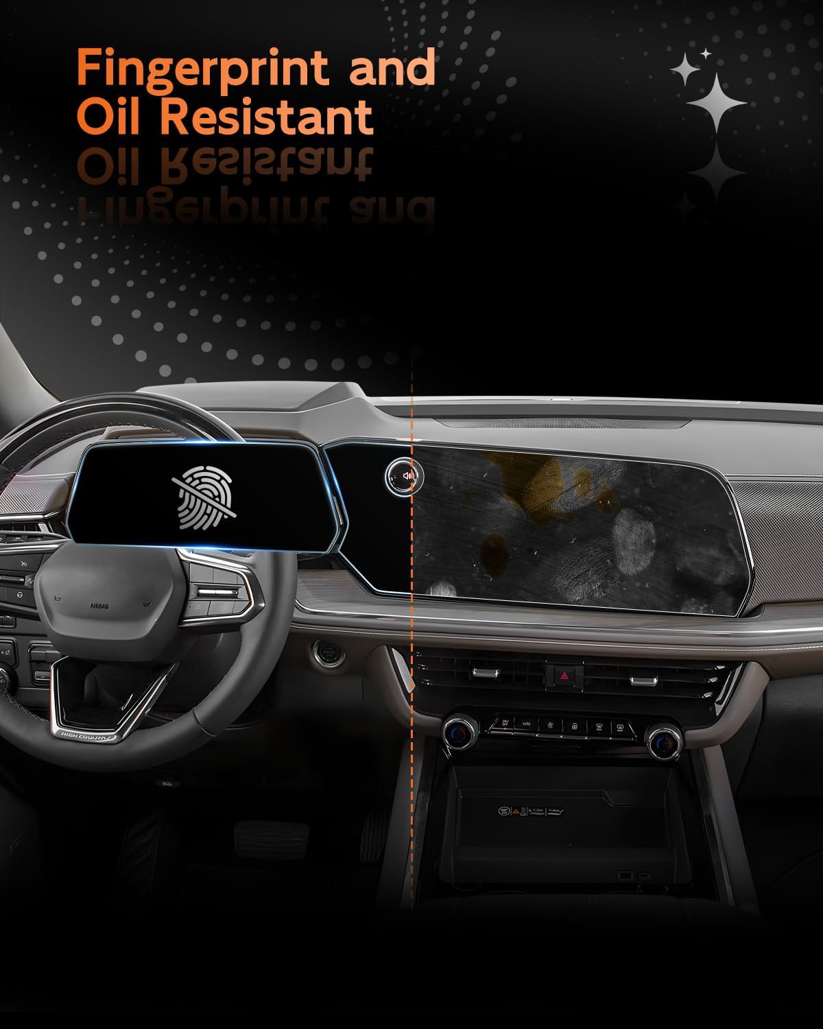 For 2025 2026 Chevrolet Tahoe Screen Protector - (2PCS) 9H HD Tempered Glass - Chevy Tahoe (LS, LT, RST, Z71, Premier, High Country) 17.7 Inch Touchscreen & 11 Inch Instrument Accessories