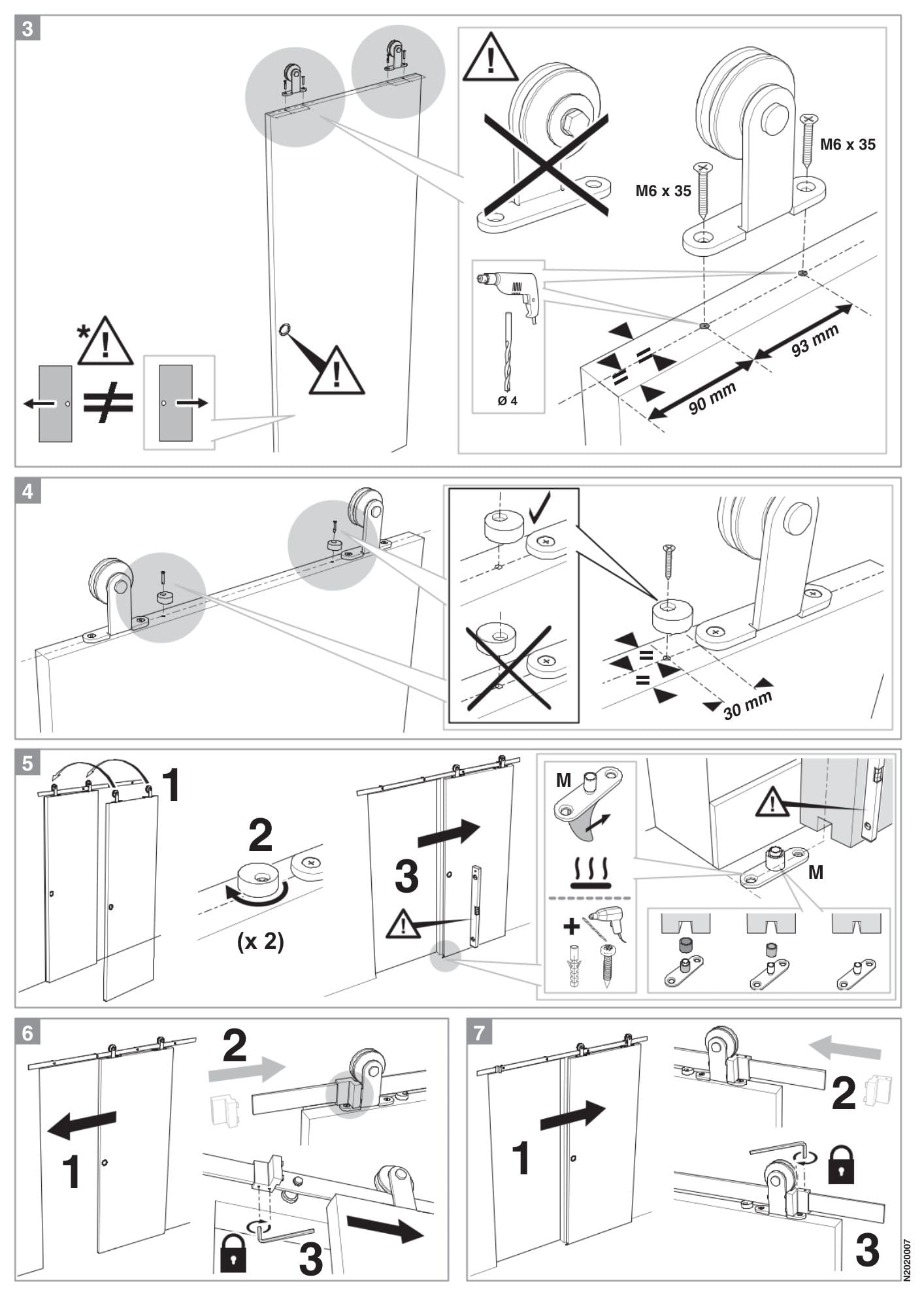 OPTIMUM Kit Porte Coulissante Intérieure Atelier Noir avec Rail – Plusieurs Dimensions – Verre Clair/Dépoli – Rail Apparent Porte Coulissante – Facile à Installer (noir verre clair, 204x93)