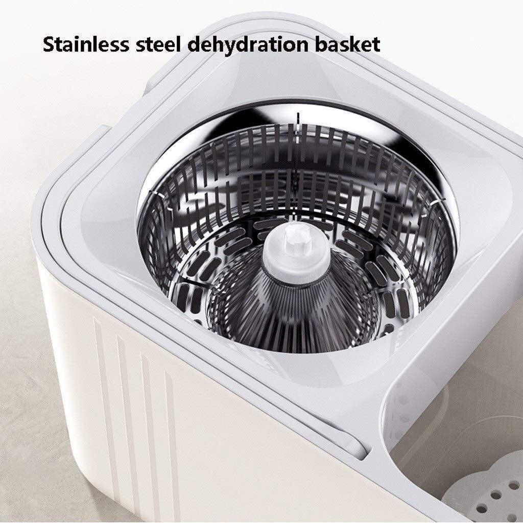 Mop Microfibra Spin Mop And Bucket Set Wet And Dry Dual Use Girevole 180 Gradi Uso Domestico con 6 Teste mocio