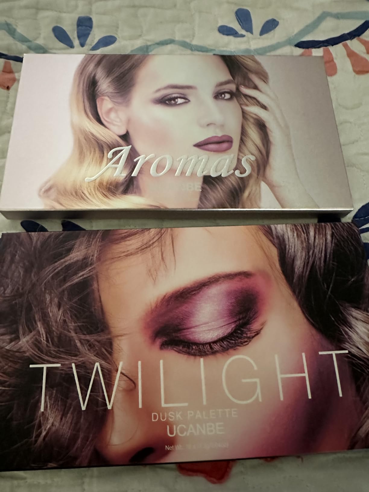 UCANBE 2Pcs Twilight Dusk + Aromas Nude Eyeshadow Palette Makeup Set, Matte Shimmer Glitter Pressed Pearl All Highly Pigmented Blending Powder, Natural Velvet Texture Eye Shadow Kit