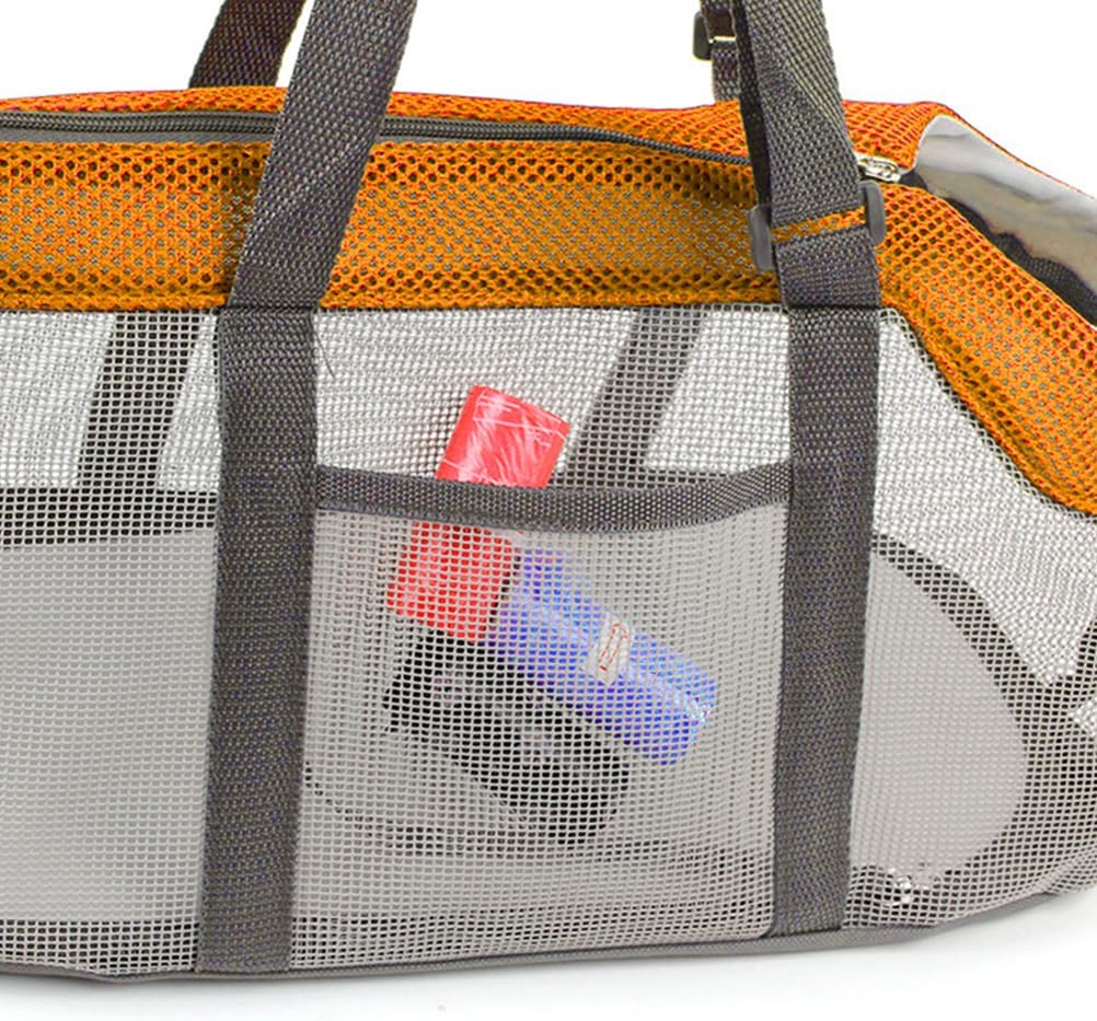 1pc Pet Handbag Large Totes Mesh Tote Bag Large Travel Bag Pet Carrier Bag Travel Bag Portable Bag Puppy Carrier Handheld Bag Orange