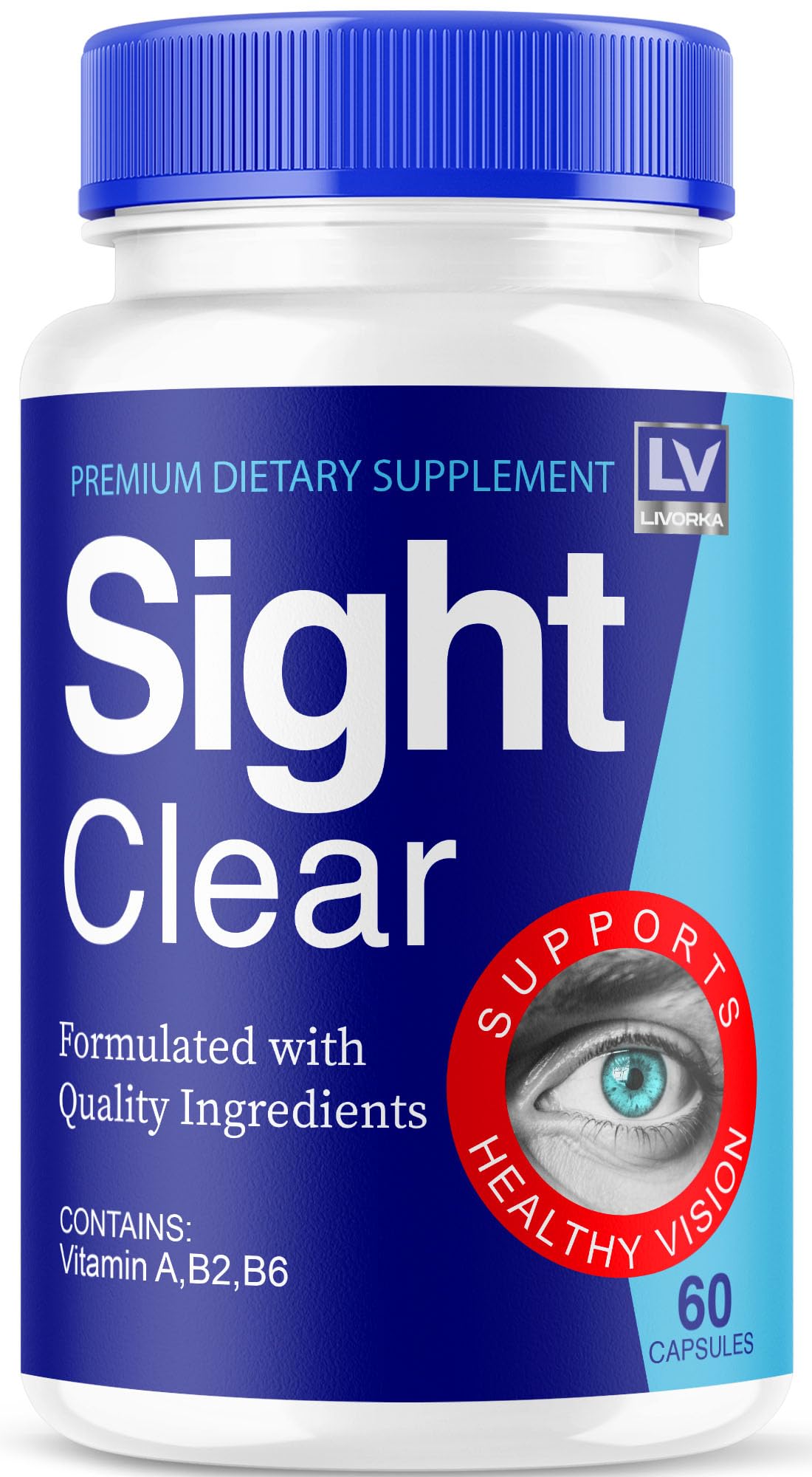 Sight Clear Pills, Sight Clear Support Eye Supplement, SightClear 20/20 Vision Vitamins Reviews Advanced Formula, 60 Capsules for 1 Month