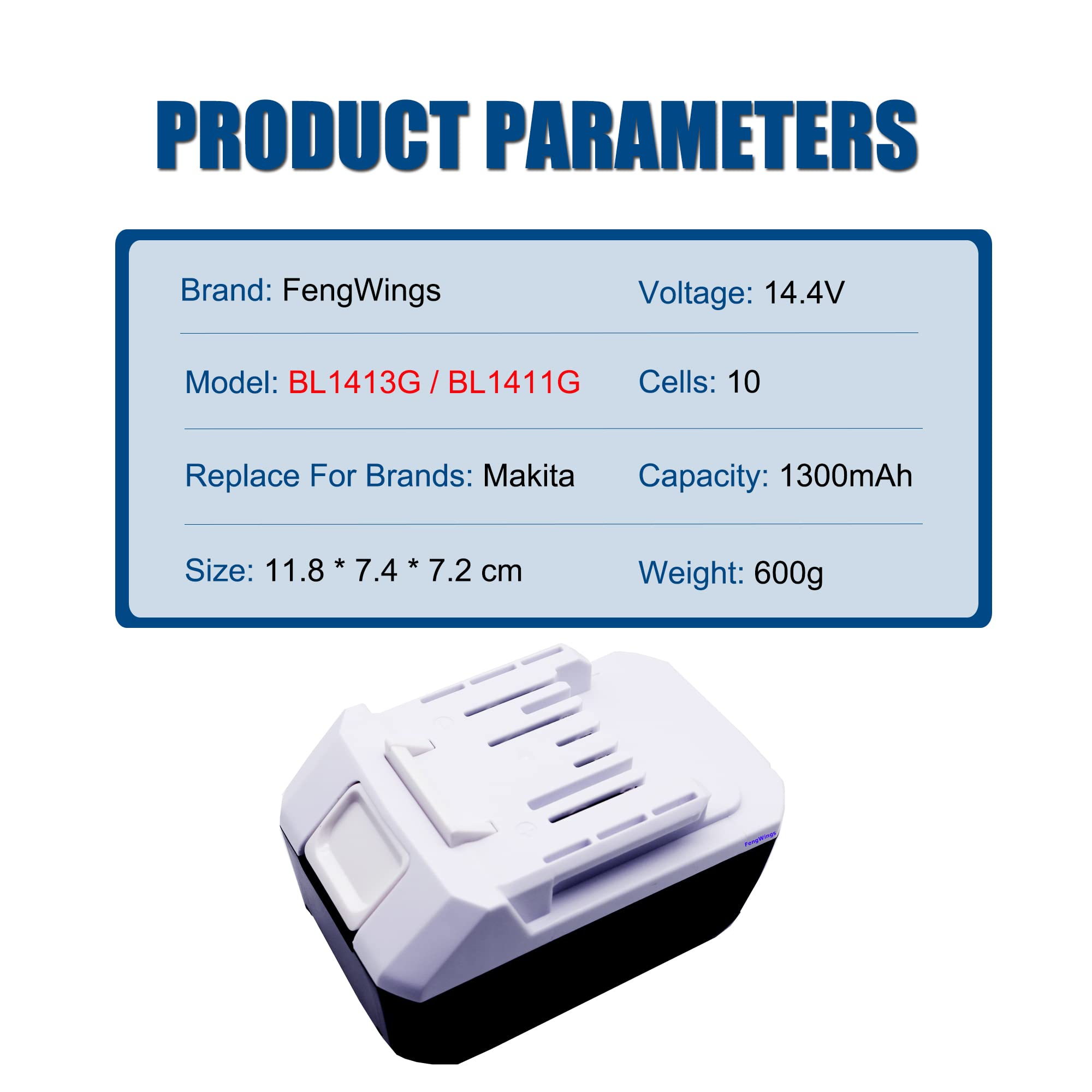 Golem-power BL1440G 196375-4 BL1413G BL1415G - Batería Para Makita