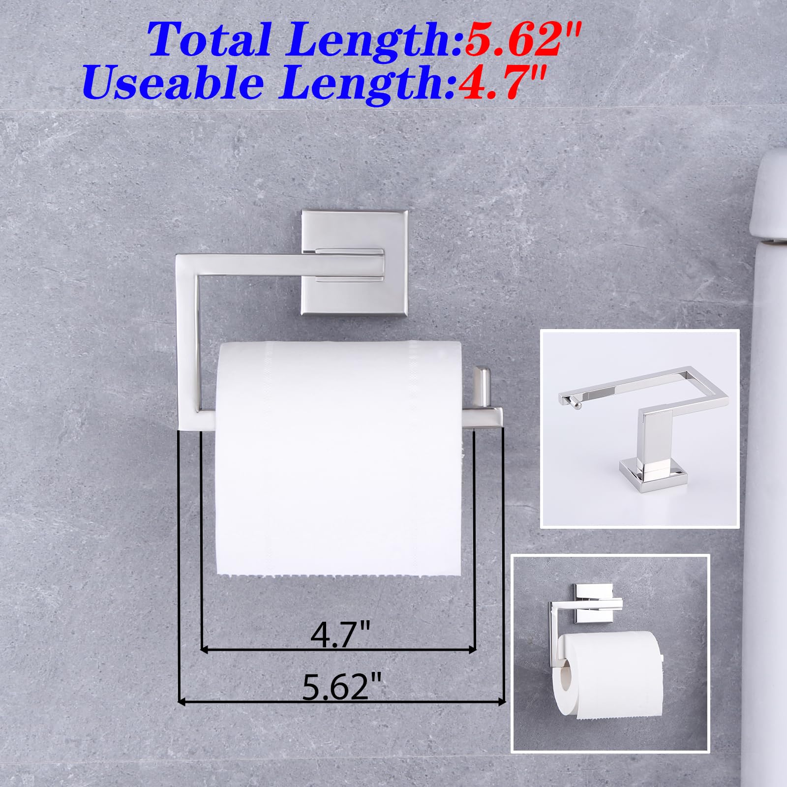 GERZWY Toallero de anillo y soporte de papel higiénico de acero inoxidable pulido, juego de 2 piezas de accesorios de baño montado en la pared