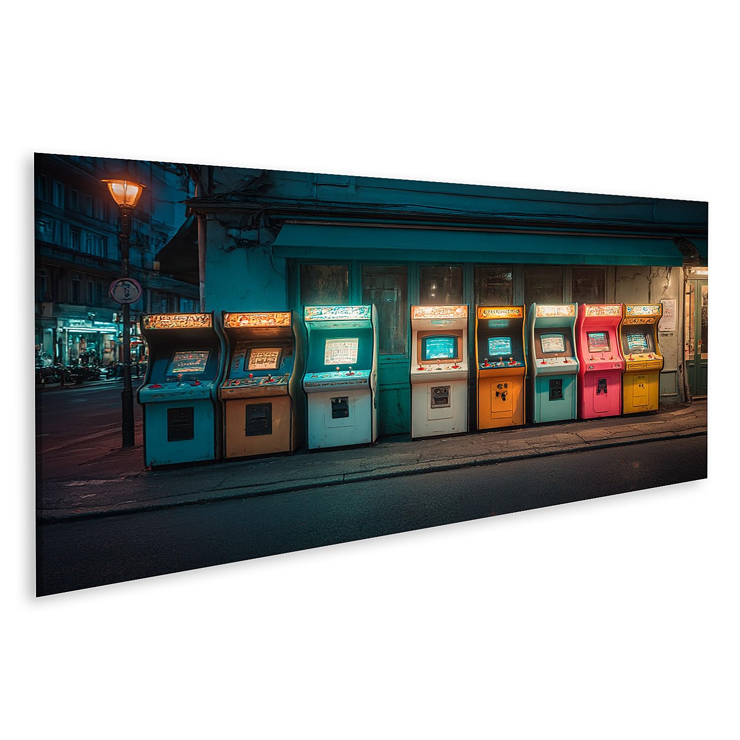 islandburner Cuadro sobre lienzo retro máquina tragamonedas mural para jugadores y nostálgicos - Panorama