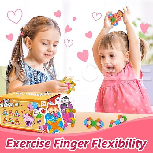 Miniatura 5 de 32 tarjetas de intercambio para el día de San Valentín para niños  Wacky Tracks Fidget Spinner con tarjetas de felicitación del día de San Valentín