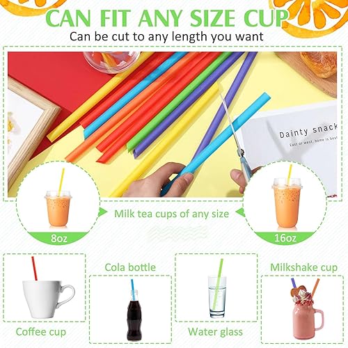 Miniatura 4 de Tessco 3200 pajitas jumbo para batidos, paquete de 32 100 unidades cada una, pajitas Boba de 0.43 x 9.84 pulgadas, pajitas de té de burbujas