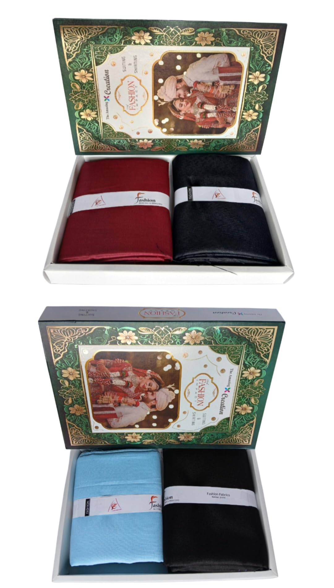 its' fashion impact Men's Combo of Unstitched Plain Shirt and Trouser Fabric Set - Gift Pack (Multicolour_Free Size)-Set of 2-picture-36