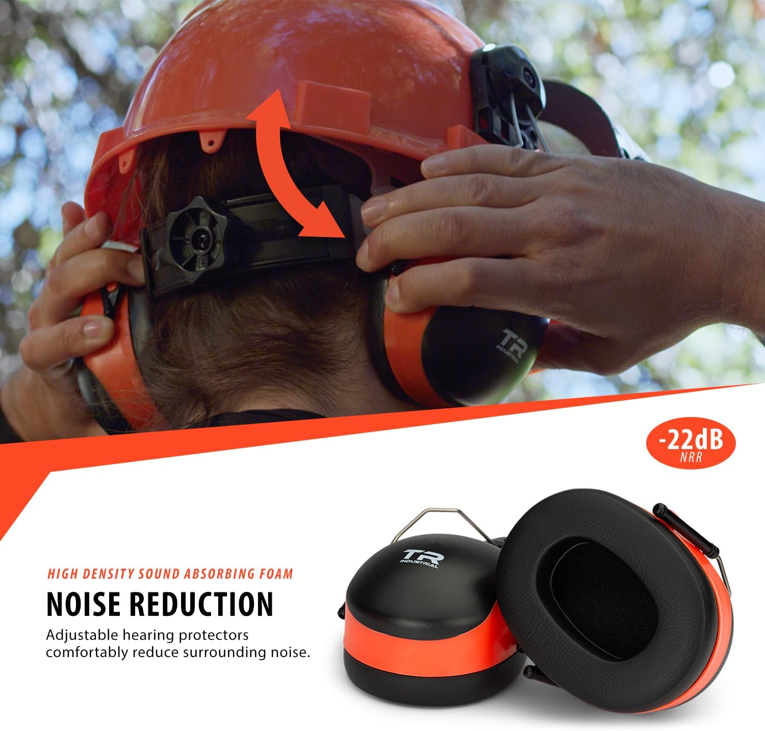 TR Industrial Forestry Safety Helmet and Hearing Protection System, Orange