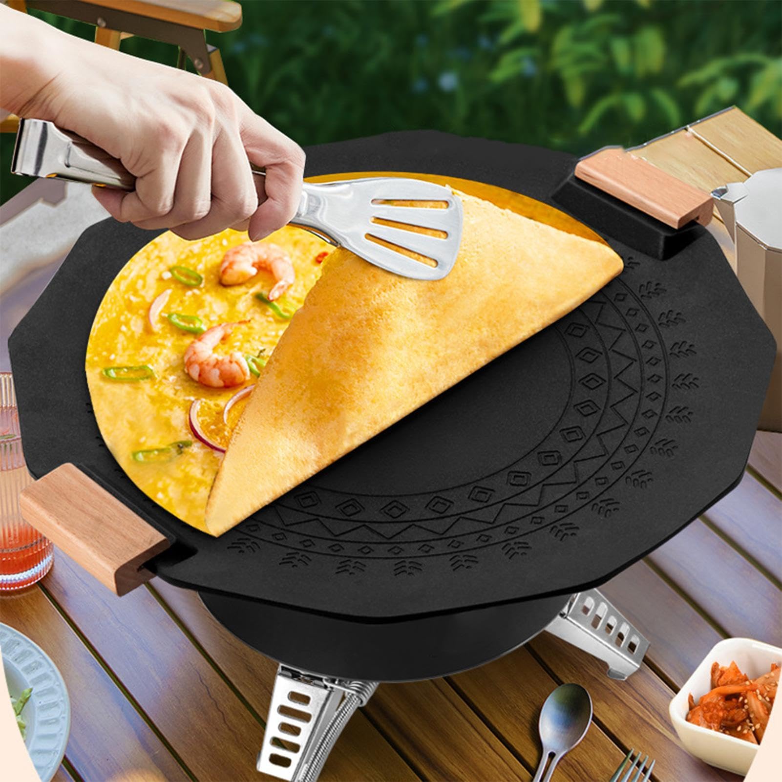Bistecchiera multiuso, antiaderente per barbecue, piastra superiore | per caminetto, campeggio, barbecue senza fumo, per maiale, , alla griglia