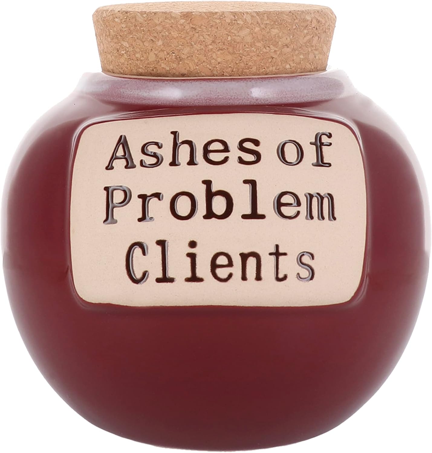 Cottage Creek Jars - Red Ceramic Ashes of Problem Clients Coin Bank & Candy Jar, Piggy Bank for Adults, Ideal Gifts for Women, Men, Dad, Attorney, Therapist, Boss