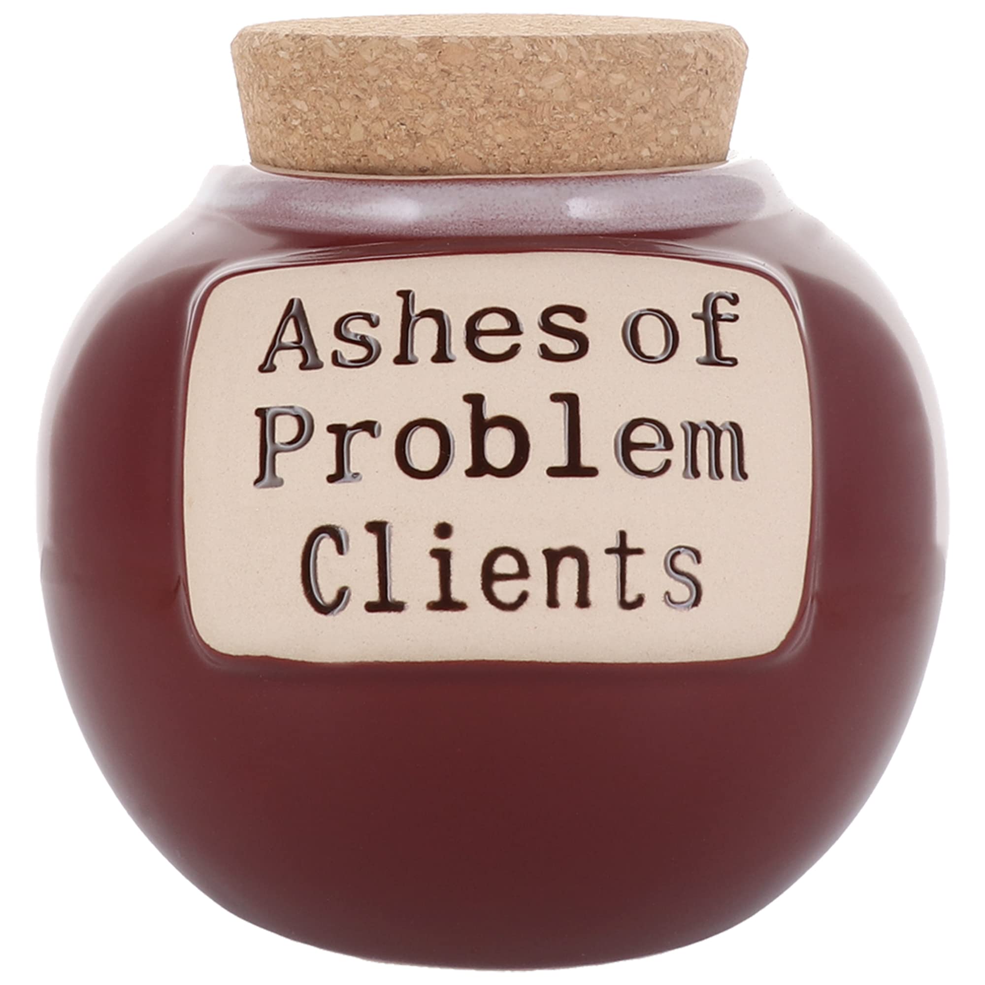 Cottage Creek Jars - Red Ceramic Ashes of Problem Clients Coin Bank & Candy Jar, Piggy Bank for Adults, Ideal Gifts for Women, Men, Dad, Attorney, Therapist, Boss