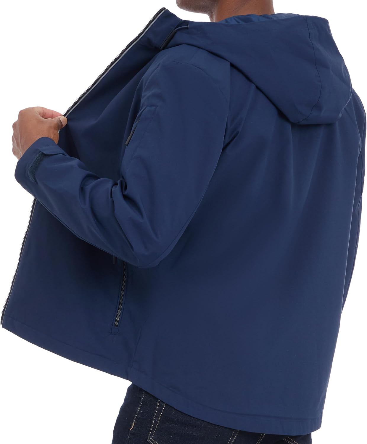 Michael Kors mens Hooded Windbreaker, Rain and Wind Resistant - Image 5