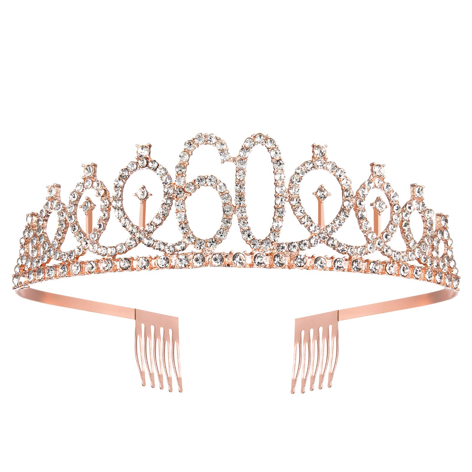Set Fascia E Corona Per 60° Compleanno – '60 And Fabulous' Oro Rosa Con Strass, Accessori Per Festa Donna - 2