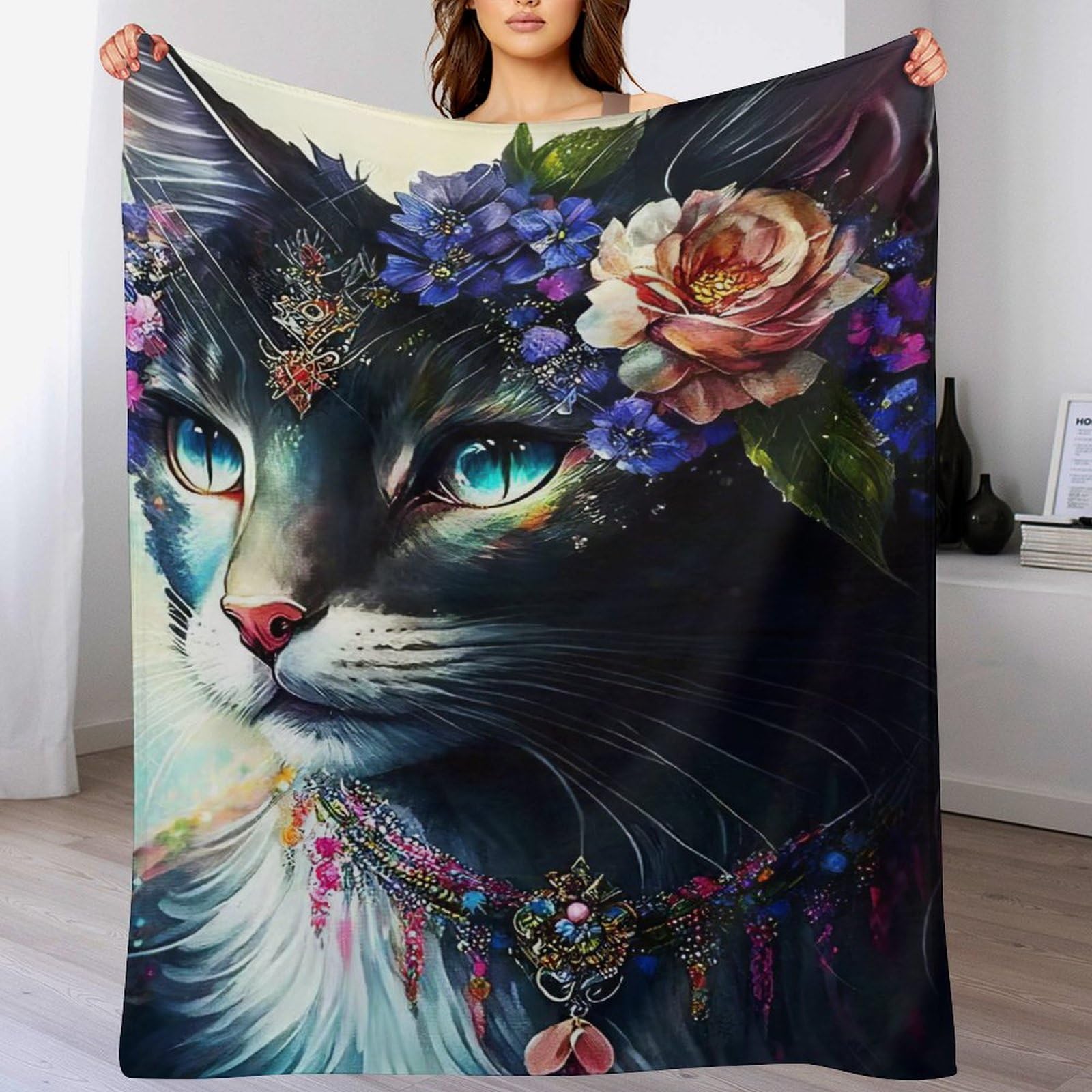 Couverture chat flanelle polaire douce plaid lit housse canapé 100x130cm