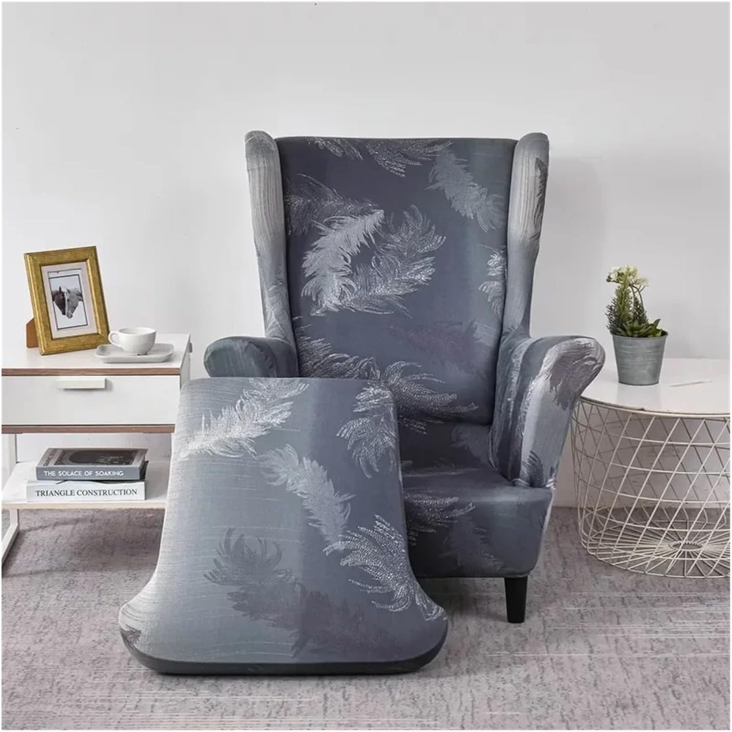 Chair Covers Armchair Wing Chair Slipcovers 2piece/Set Stretch Wingback Covers Sofa Slipcover Armchair Furniture Protector(Color 25)