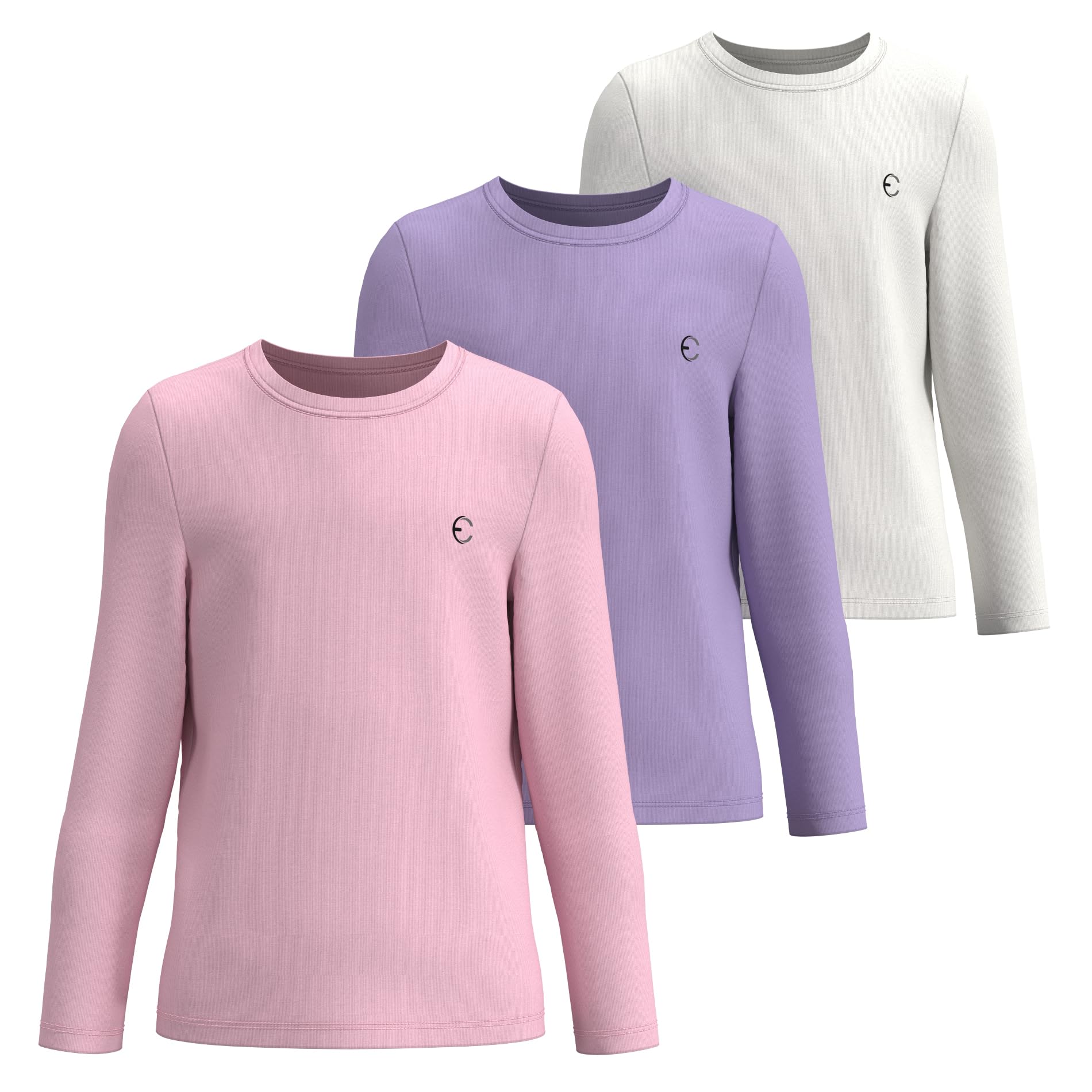 Girls Long Sleeve Athletic Performance T-Shirts 3-Pack