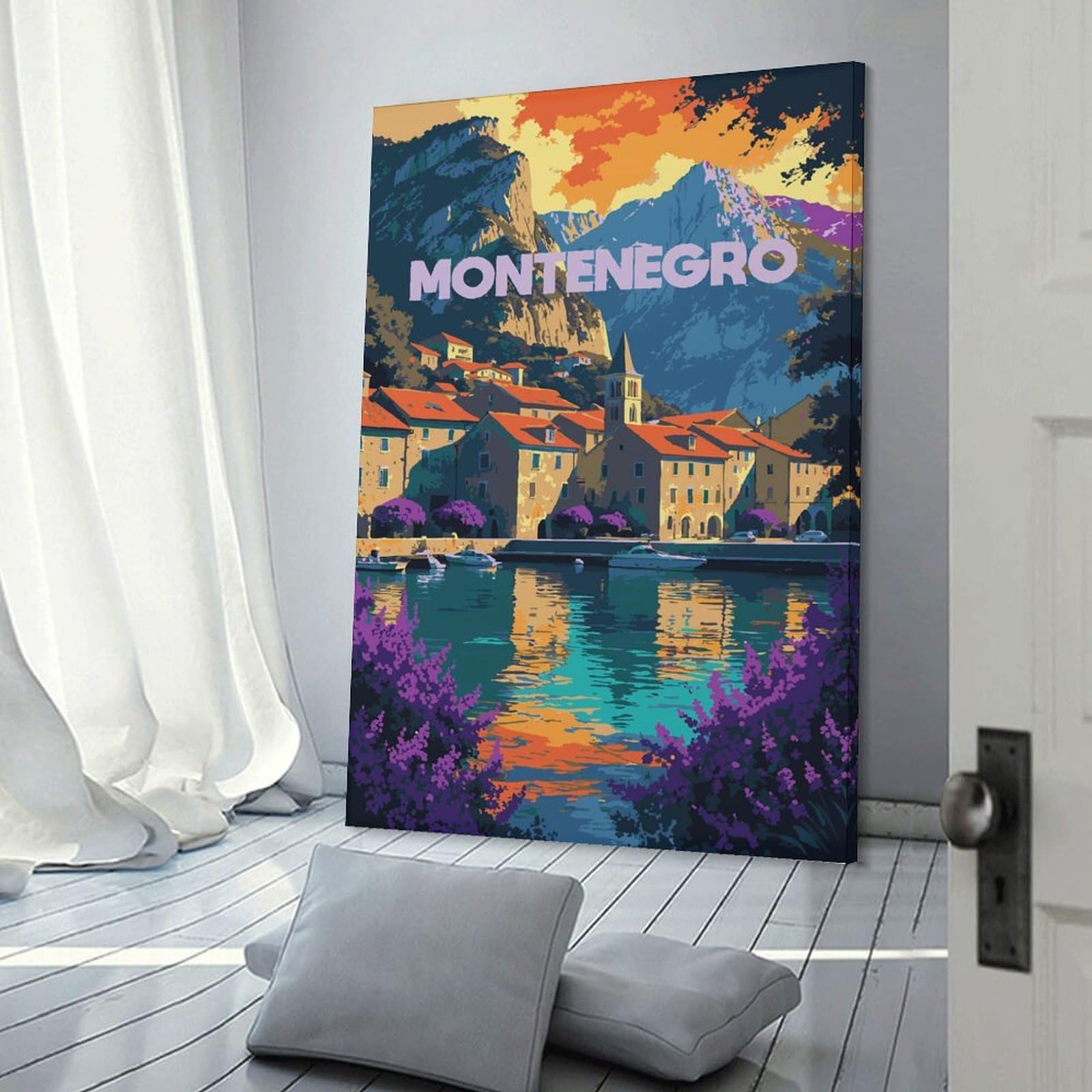 Junmoney Wall Art Print Montenegro Travel, 24x36inch(60x90cm), for Living Room, Bedroom Or Apartment Walls, Modern Wall Decor for Cosy Interiors