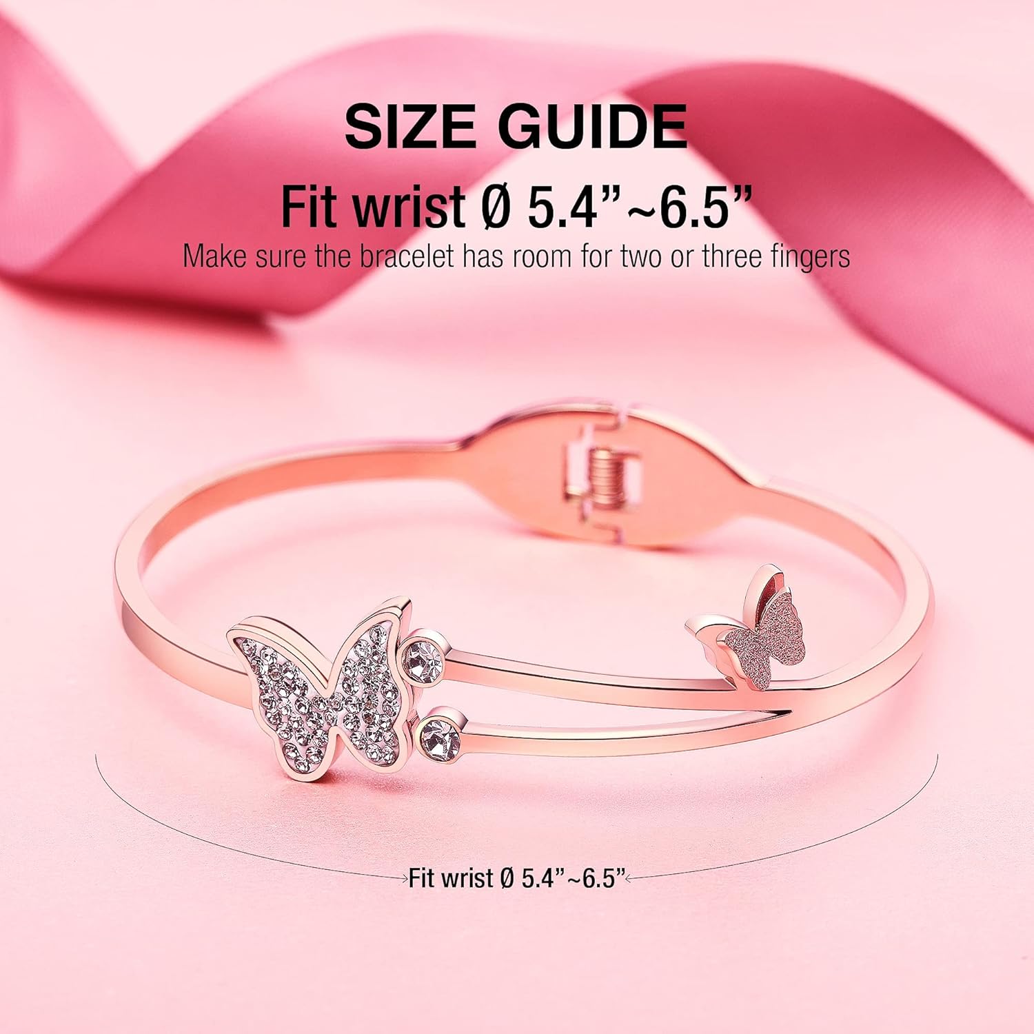Rose Gold Cuff Bracelets for women, Birthday Mother's Day Gifts for Mom Wife Daughter Sister Friendship