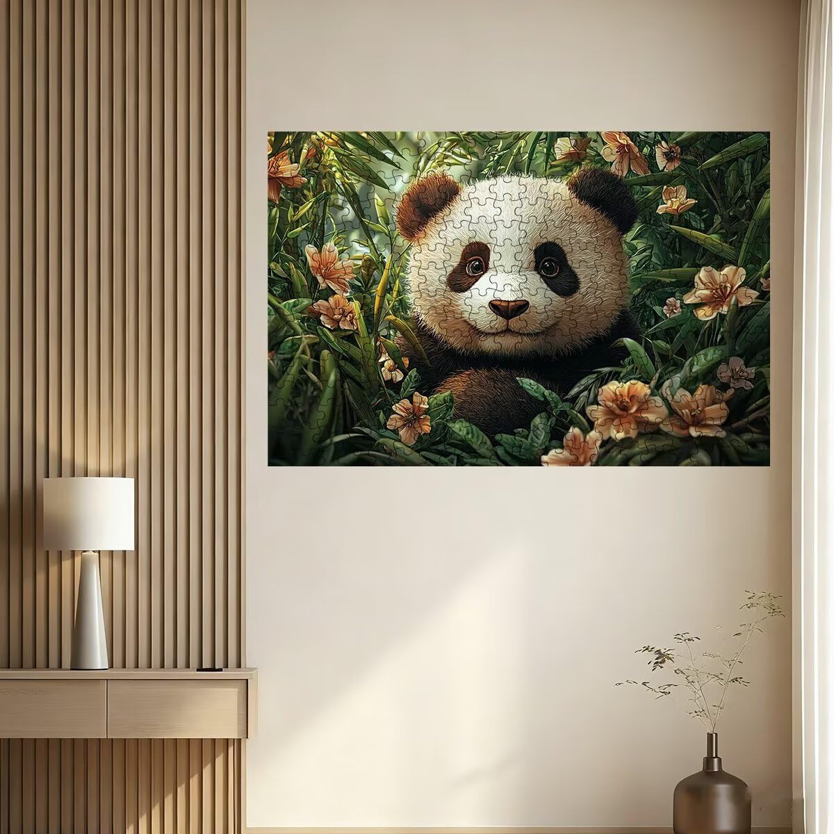 Puzzle dla dorosłych 1500 puzzli pandy 1500 sztuk dla dorosłych, drewniane puzzle do wystroju wnętrz, niemożliwe gry logiczne, unikalne prezenty dla kobiet, mężczyzn, wymagający motyw puzzli: kwiat