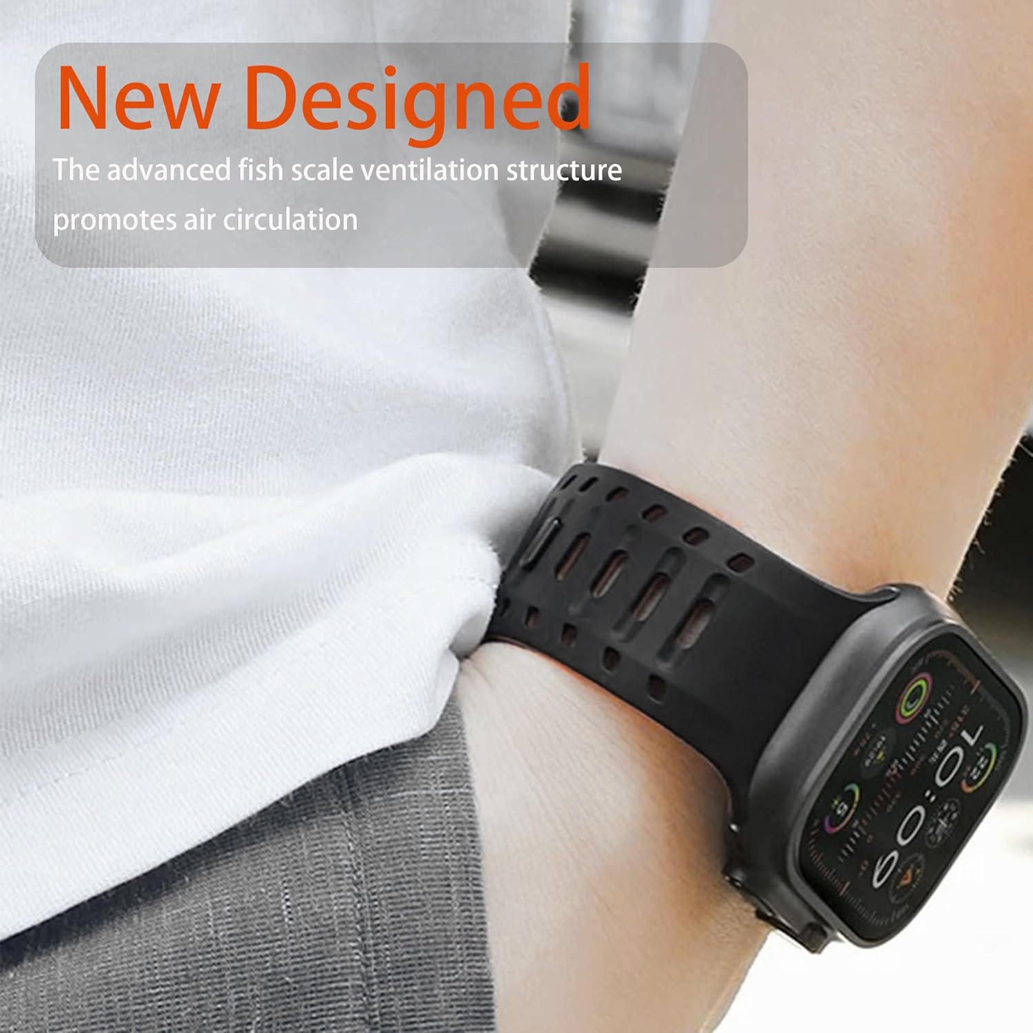 Compatible with Garmin Forerunner 970 bands, Quick Release New Sweat-Proof Sport Silicone, Breathable Replacement Strap Watchband Compatible with Garmin Forerunner 970 - Image 5