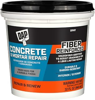 DAP Concrete and Mortar Repair Patch - Non-Shrinking Gray Filler for Cracks, Holes & Masonry, 32 oz