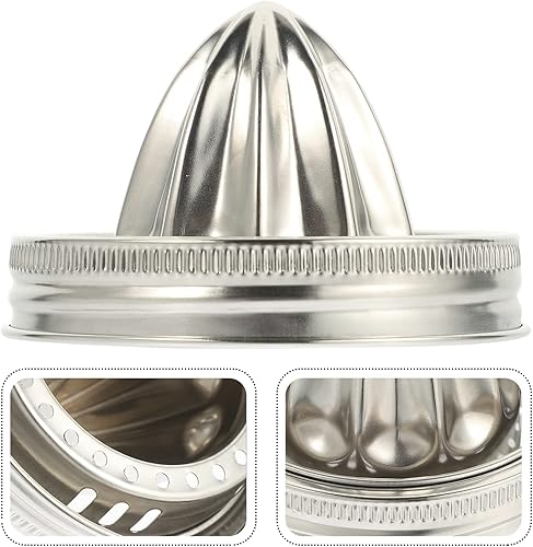 Miniatura 2 de UPKOCH Tapa de exprimidor de cítricos de acero inoxidable, tapa de tarros de masón, exprimidor manual de limón y naranja, tapas de frasco de boca