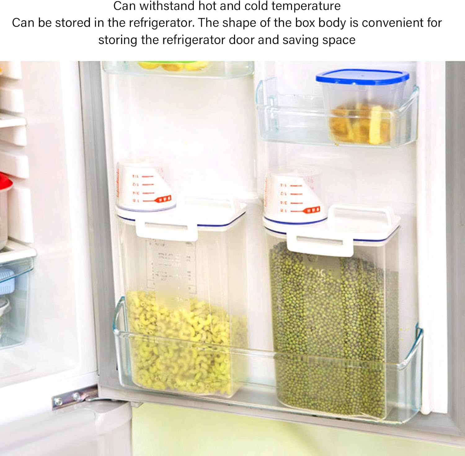 Horoper 2PCS Rice Dispenser Storage Containers, 2.5L Plastic Rice Dispenser Bin with Pour Spout for Rice Beans Grains Small Dry Food Pet Dog Food Storage