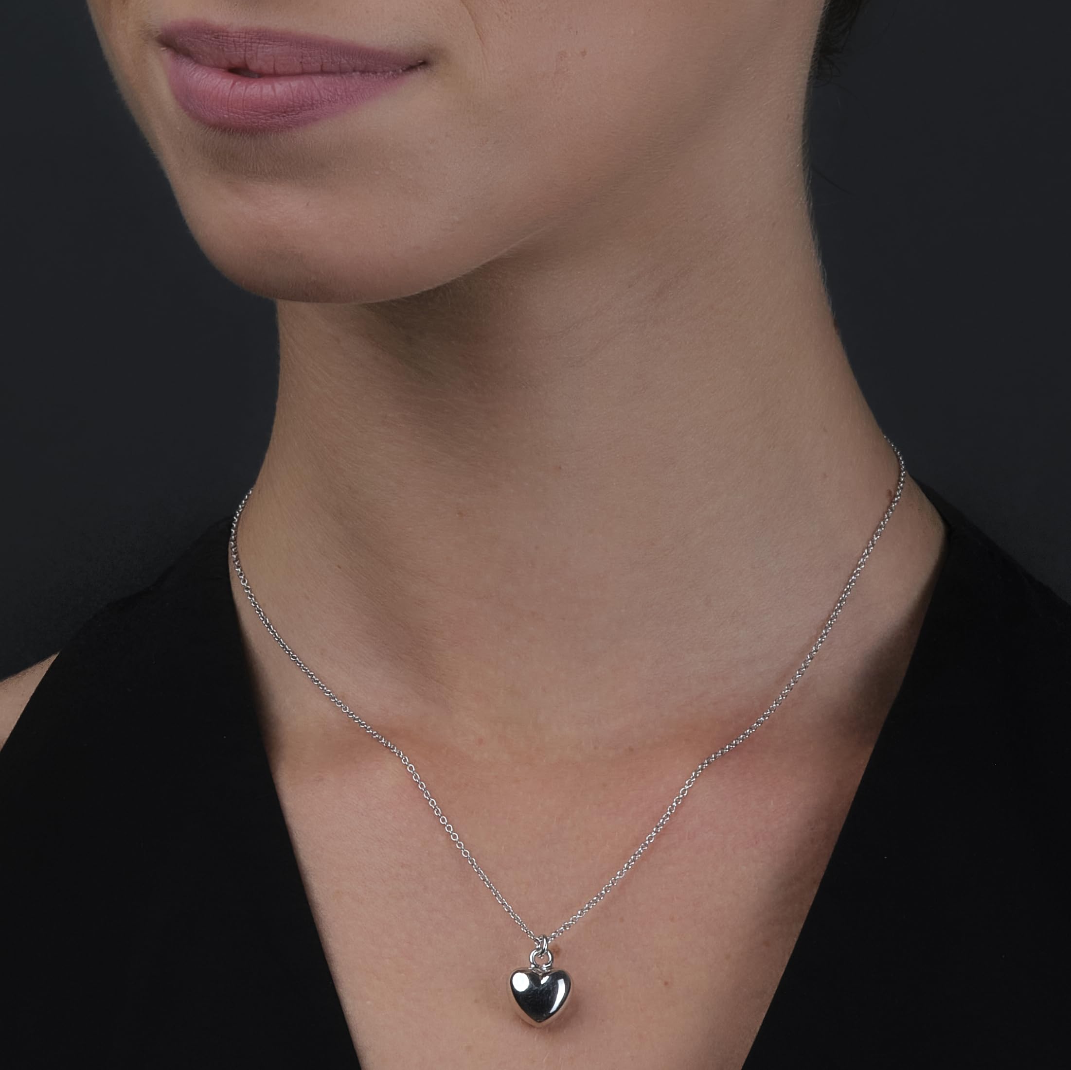 MIORE Collar Mujer Plata/Chapado en Oro 18 Quilates, Collar Corazón, Colgante Mujer de Corazón, 45cm Cadena Plata, Joyería Hipoalergénica Hecha a Mano en Italia, Joyas con Joyero