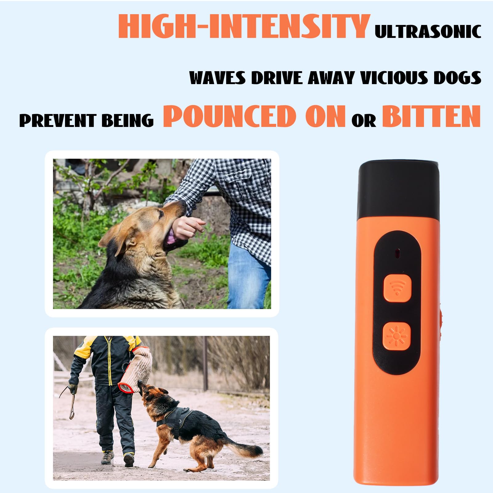 Anti Aboiement Chien, Anti Aboiement Chien Ultrason Puissant, Ultrason Chien avec Lampe Poche LED, Solutions Anti-Aboiement pour Chiens, pour Petit et Grand Chien