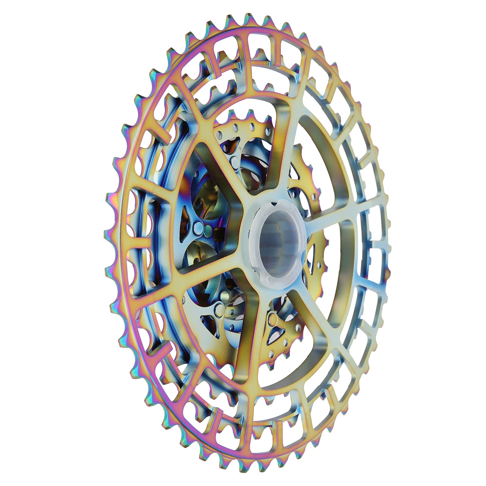 CHICIRIS Volante Cassette de Bicicleta de 10 Velocidades Aleación de Aluminio Colorida Acero 11 46T Piñón Hueco Liviano para Bicicletas de Carretera de Montaña Suave Reemplazo de Rotación Silenciosa