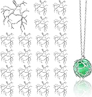 Hicarer 20pcs Branch Shape Pendant Trays - Copper Claw Cage Holders for DIY Jewelry Necklaces, Crystal Bezels & Making Supplies