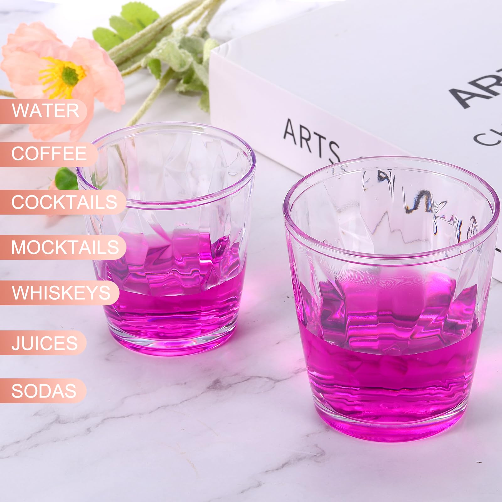 uxcell Lot de 2 verres à eau en acrylique de 500 ml réutilisables, incassables, empilables et passent au lave-vaisselle pour la maison, l'extérieur, les restaurants, vert